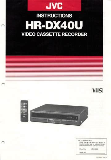 Service manual jvc hr dx40u video cassette recorder. - Iso 22000 food safety management system manual.