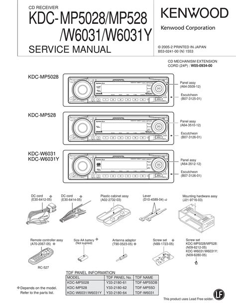 Service manual kenwood kdc mp5028 cd receiver. - H22a ecu guide für 2000 integar gs.
