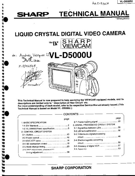 Service manual sharp vl c750s h x camcorder. - 2012 harley davidson fat boy lo manual.