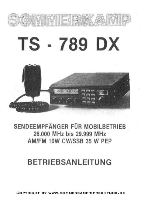 Service manual sommerkamp ts 788dx communications receiver. - John deere 72 mower deck manual.