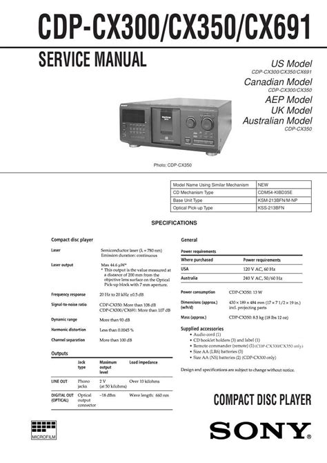 Service manual sony cdp 35 cd player. - John deere modle 108 mower deck manual.