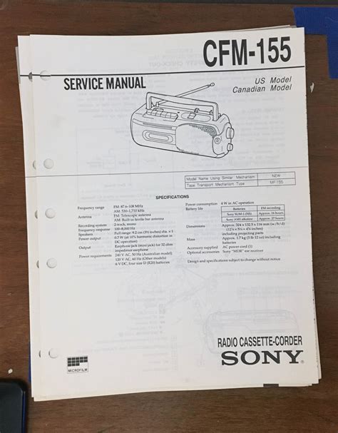 Service manual sony cfm 155 radio cassette corder. - Mercury mariner außenborder 135 ps service reparaturanleitung ab 1992.