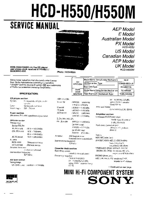 Service manual sony fh b511 b550 mini hi fi component system. - 1990 nissan stanza wiring diagram manual original.