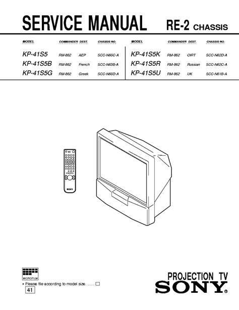 Service manual sony kp 41s5 kp 41s5b projection tv. - Nissan 40 hp outboard parts manual.