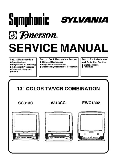 Service manual symphonic sylvania emerson 6313cc ewc1302 color tv vcr combination. - Owners manual for tc30 new holland.