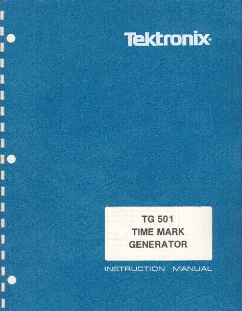 Service manual tektronix tg 501 time mark generator. - Short term financial management solutions manual.