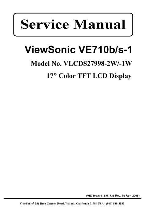 Service manual viewsonic ga771 vcdts21368 1 monitor. - Fleetwood terry dakota travel trailer owners manual.