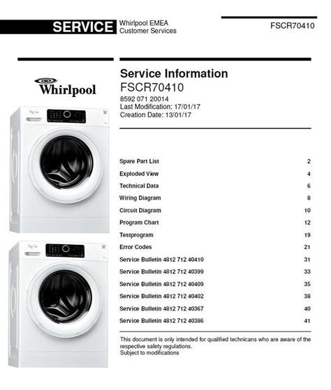 Service manual whirlpool awm 250 3 washing machine frontloader. - Hotel f and b training manual.