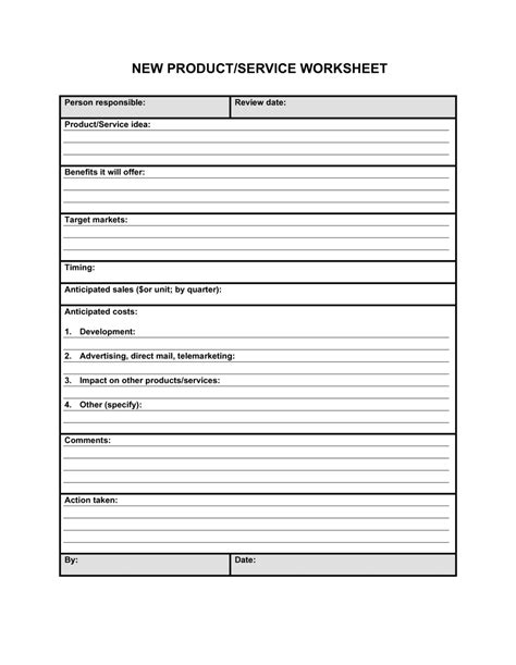 Service work sheet