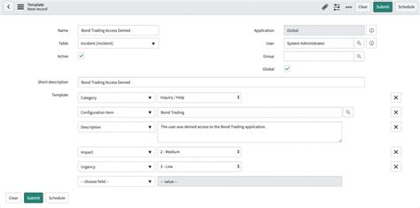 Servicenow Template