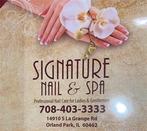 Services offered by signature nail salon and spa orland park. Benefit Cosmetics BrowBar at Ulta. Nail Salons Beauty Salons Day Spas. Website Services. (708) 349-8898. 15754 S La Grange Rd. Orland Park, IL 60462. CLOSED NOW. From Business: The Benefit BrowBar at Ulta Beauty is … 