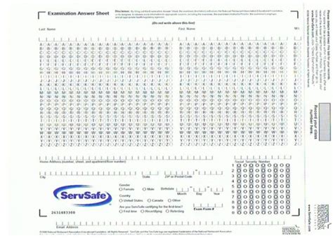 Servsafe exam answer sheet pdf. 3.75. 154 ratings20 reviews. ServSafe Manager, 7th edition, with exam answer sheet. The ServSafe Manager Book is ideal for one- or two-day classroom instruction helping students prepare to take the ServSafe Food Protection Manager Certification Exam. It covers critical principles including: personal hygiene, cross contamination, time and ... 