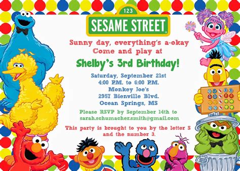Sesame Street Invitation Template