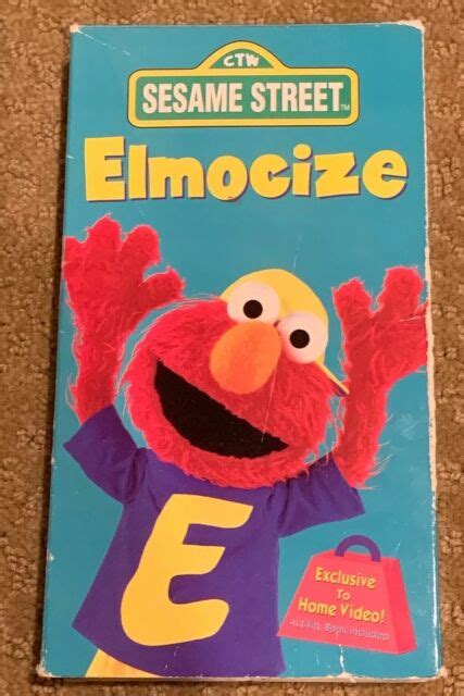 Sesame street elmocize 1996 vhs. Add to Cart. Add this copy of Sesame Street-Elmocize to cart. $3.24, very good condition, Sold by HPB-Movies rated 5.0 out of 5 stars, ships from Carrollton, TX, UNITED STATES, published 2002 by Sony Wonder. Edition: 2002, Sony Wonder. DVD, Very Good. Details: UPC: 074644977394. DVD Region : 1. 