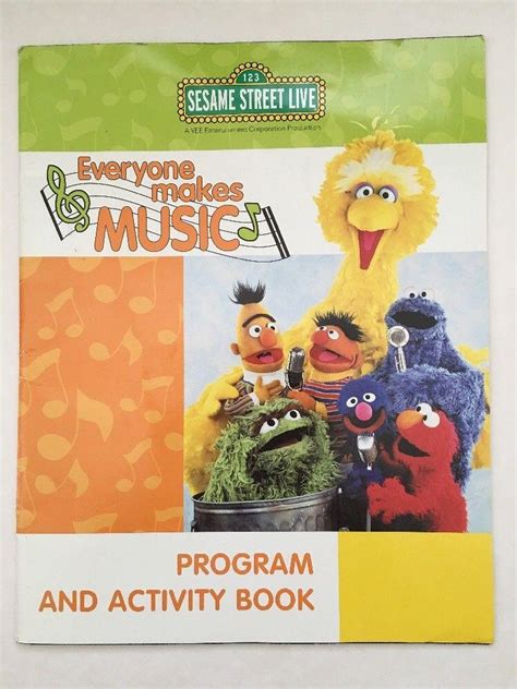 Sesame street live program book. Source eBay. This auction is for a wonderful Sesame Street Live 1-2-3 Imagine Program and Activity Book from the 2004 production by VEE Corporation. It measures approximately 11" by 14" and is filled with great colored pictures of the Sesame Street characters and lots of activities for children. This program is very clean with no … 