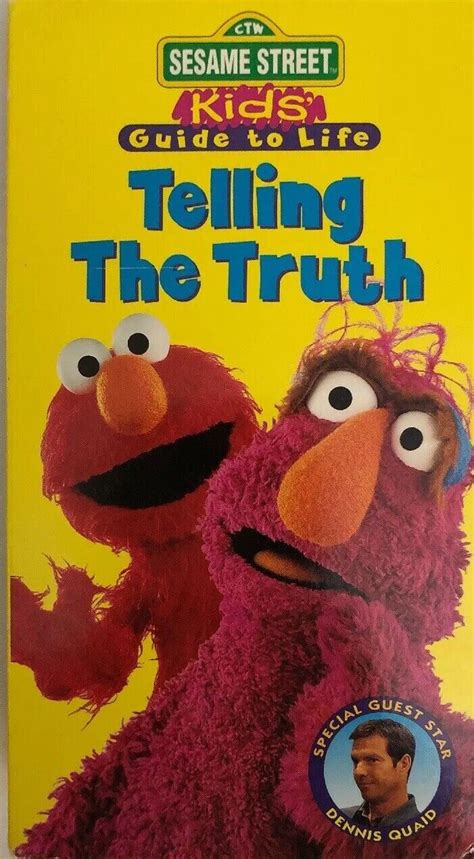 Sesame street telling the truth vhs. Kids' Guide to Life: Telling the Truth is a Sesame Street VHS Tape and DVD from Sony Wonder. It was first released on VHS on January 28, 1997 and re-released on DVD on June 3, 2003. Sometimes, even when you mean to the truth, a little white lie can slip out... and become a big problem. That's when Telly learns when he tries to impress his friends by telling his uncle, special guest star Dennis ... 