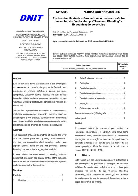 Set /2009 NORMA DNIT 112/2009 - ES DNIT ... - IPR - Dnit