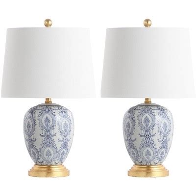 Set Of 2 Kalel Table Lamps Blue/white (includes Led Light Bulb