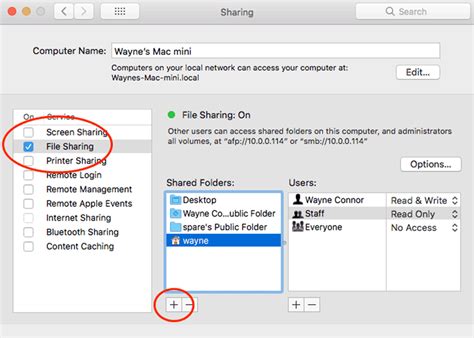 Set Up Your Mac s File Sharing Options