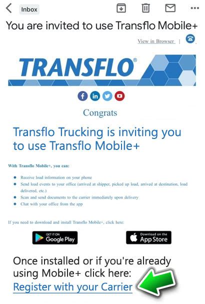 Set Up a Transflo Mobile+ Account