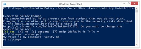 Set execution policy bypass temporary.  Organizational group policies may enforce execution po...