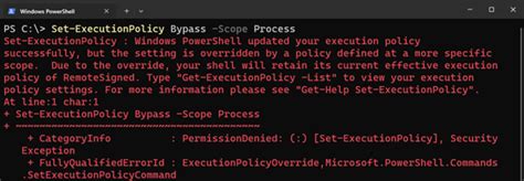 Set execution policy scope.  As a result, the execution policy that is set in G...