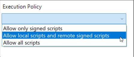 Set execution policy to allow scripts.  This is a default state and prevents P...