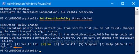 Set execution policy to unrestricted.  By default, the execution policy for Windows P...
