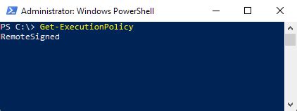 Set executionpolicy remotesigned.  Pour ex&eacute;cuter nos propres scripts (inoffensifs), no...