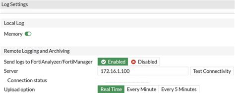 Set faz override enable. 200.  config log setting set faz-override If the VDOM fa...