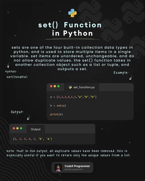 Set list python.  The items in a set list are unordered, so it will appear i...