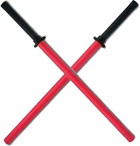 Set of 2 Red Padded Sparring Bokken Foam Sword Practice Blade