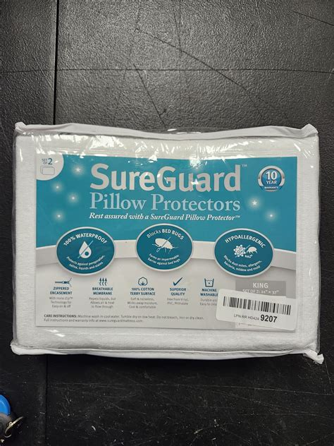 Set of 2 Standard Size SureGuard Pillow Protectors