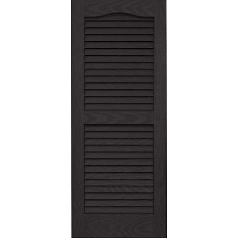 Set of 2 Vantage Exterior Louver Arch Shutters 14x63 Vinyl Black …