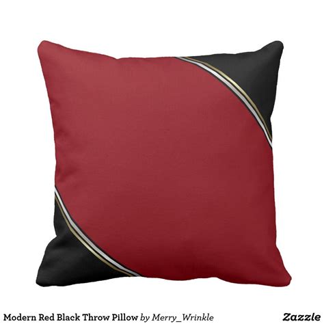 Set of 4 Red and Black Throw Pillow Covers Modern Decorative