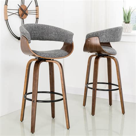 NOVECRAFTO Bar Stools Set of 4 | Featuring Adjustable Swivel Gas Lift W 18.5'' x D 14.9'' x H 42.1'' (47x38x107cm) Grey Breakfast Bar Chair Set with Footrest and Chrome Base ... TUKAILAi Bar Stools Set of 4 Swivel Kitchen Breakfast Stools Velvet Exterior Salon Island Counter Chairs with 4 legs, Footrest, Backrest, Metal Matt Base and Gas …. Set of 4 swivel bar stools