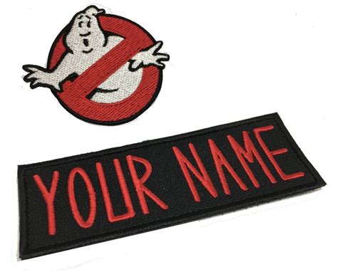 Set of Custom Ghostbusters NAME Tag & No Ghost Logo Iron on Etsy