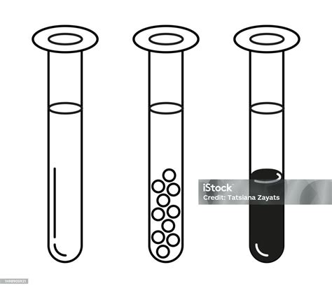 Set of Lab Test Tubes Icon Thin Line Isolated Vector Illustration