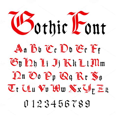 Set of ancient gothic letters Graphic Objects Creative Market