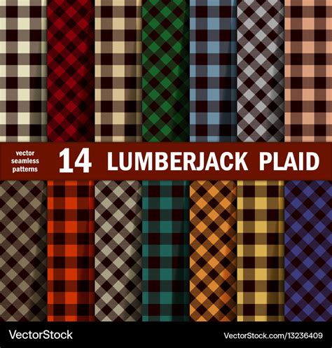 Set of lumberjack plaids seamless patterns Vector Image