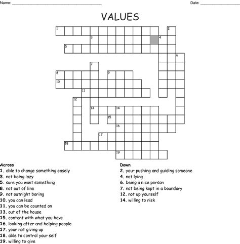 Set of values crossword. Body of values -- Find potential answers to this crossword clue at crosswordnexus.com ... Try your search in the crossword dictionary! Clue: Pattern: People who searched for this clue also searched for: ... Today's acrostic can be considered a companion piece for the TPFA4 set. It's along the same lines but with... Read More "Puzzle #116: ... 
