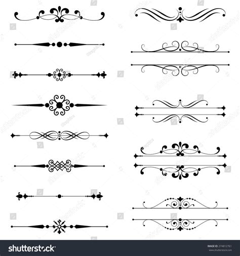 Set of vector text dividers. Each element is grouped for easy editing