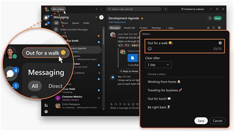 Set online status in Webex Teams App