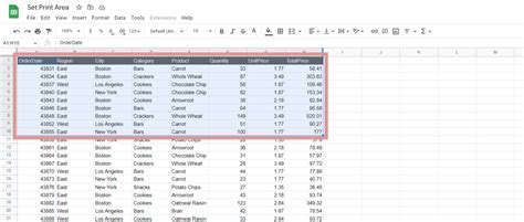 Set the Print Area in Google Sheets (3 Simple Examples)