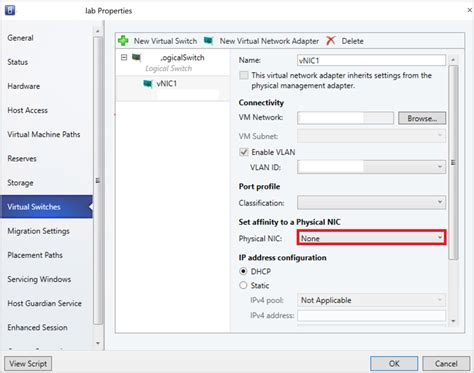 Set up networking for Hyper-V hosts and clusters in the VMM fabric