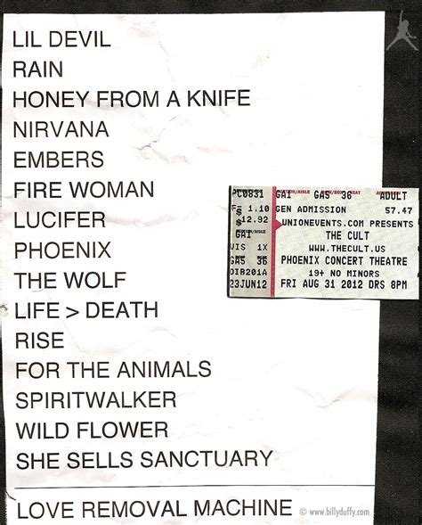  Get the The Cult Setlist of the concert at De Montfort Hall, Leicester, England on March 30, 1987 from the Electric Tour and other The Cult Setlists for free on setlist.fm! . 