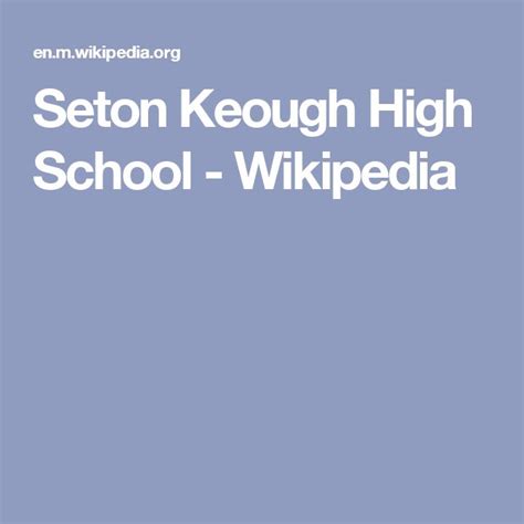 Seton Keough High School - Wikipedia