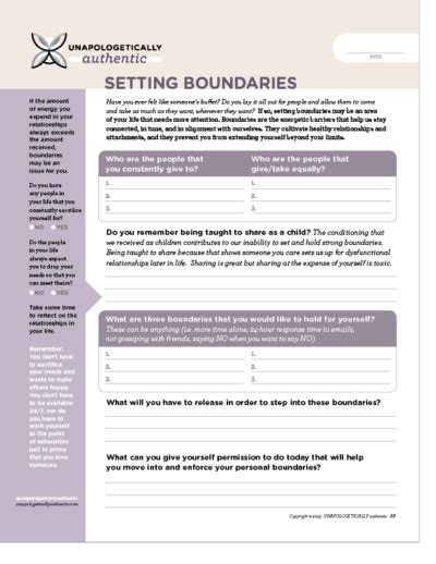 Setting Boundaries UNAPOLOGETICALLY authentic