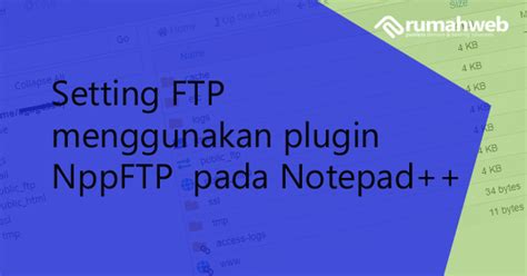 Setting FTP menggunakan plugin NppFTP di Notepad