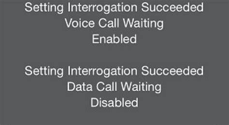 What does "setting interrogation failed voice call forw
